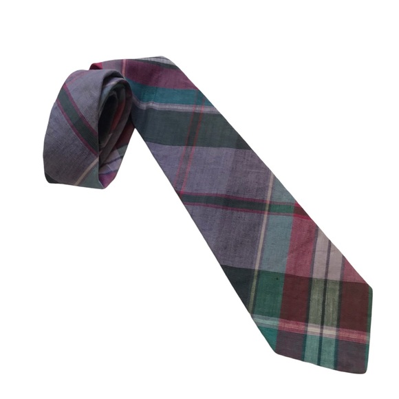 Brooks Brothers  Men’s Cotton Necktie. Multicolor Checks  & Plaids Tie - Picture 1 of 5